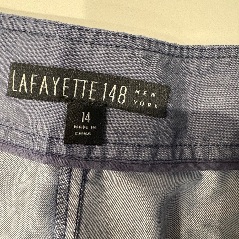 Lafayette 148 New York Blue/Grey Trousers Size 14 - Picture 4 of 6